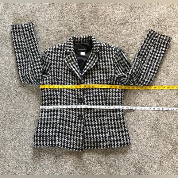 Requirements tweed Houndstooth blazer size 12 polyester wool blend workwear - Picture 7 of 11